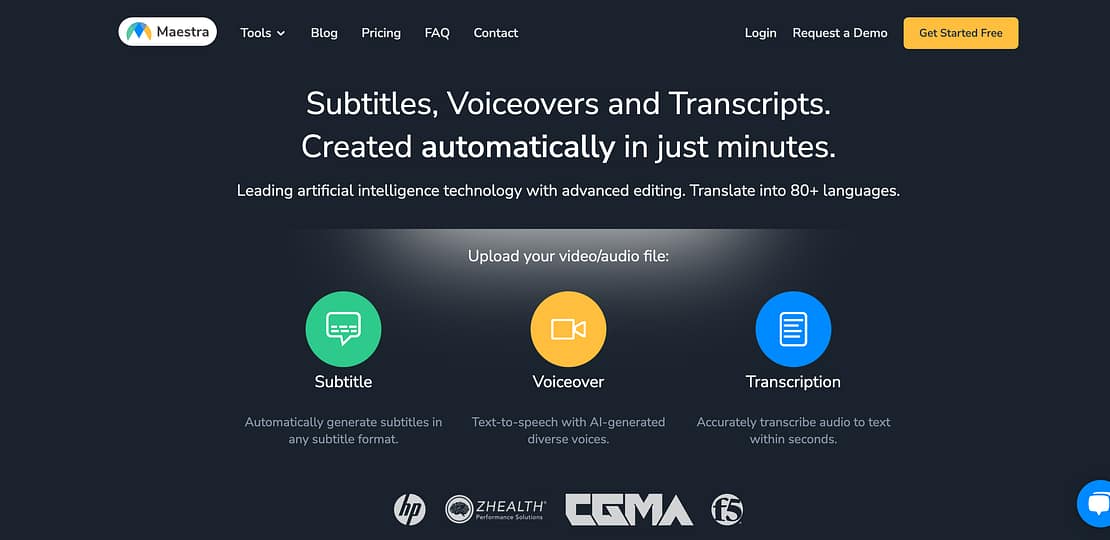 Maestra – Automatic Transcription, Subtitling and Voiceovers